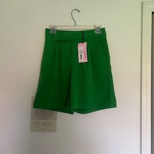 New green trouser shorts